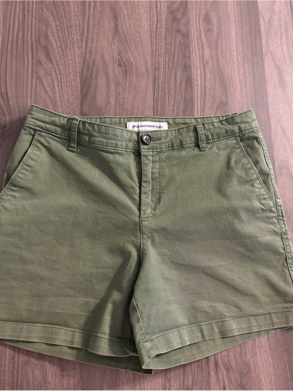 Olive Green Twill Shorts - Women's